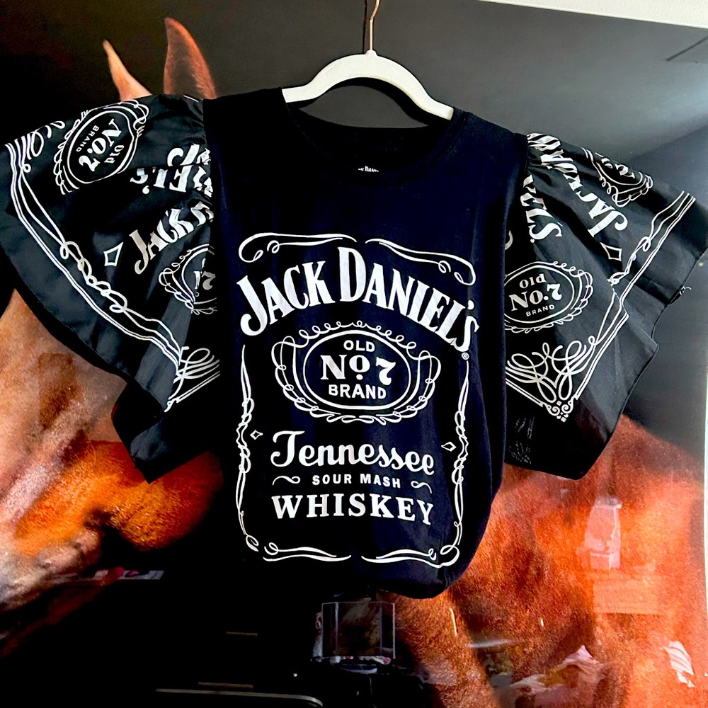 Custom Jack Daniels T-shirt with bandana sleeves